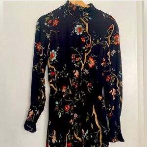 Nanette Lapore | Smocked floral high neck Midi dress